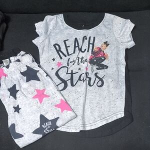 Reach for the Stars Kids Pajamas - Gray and Pink